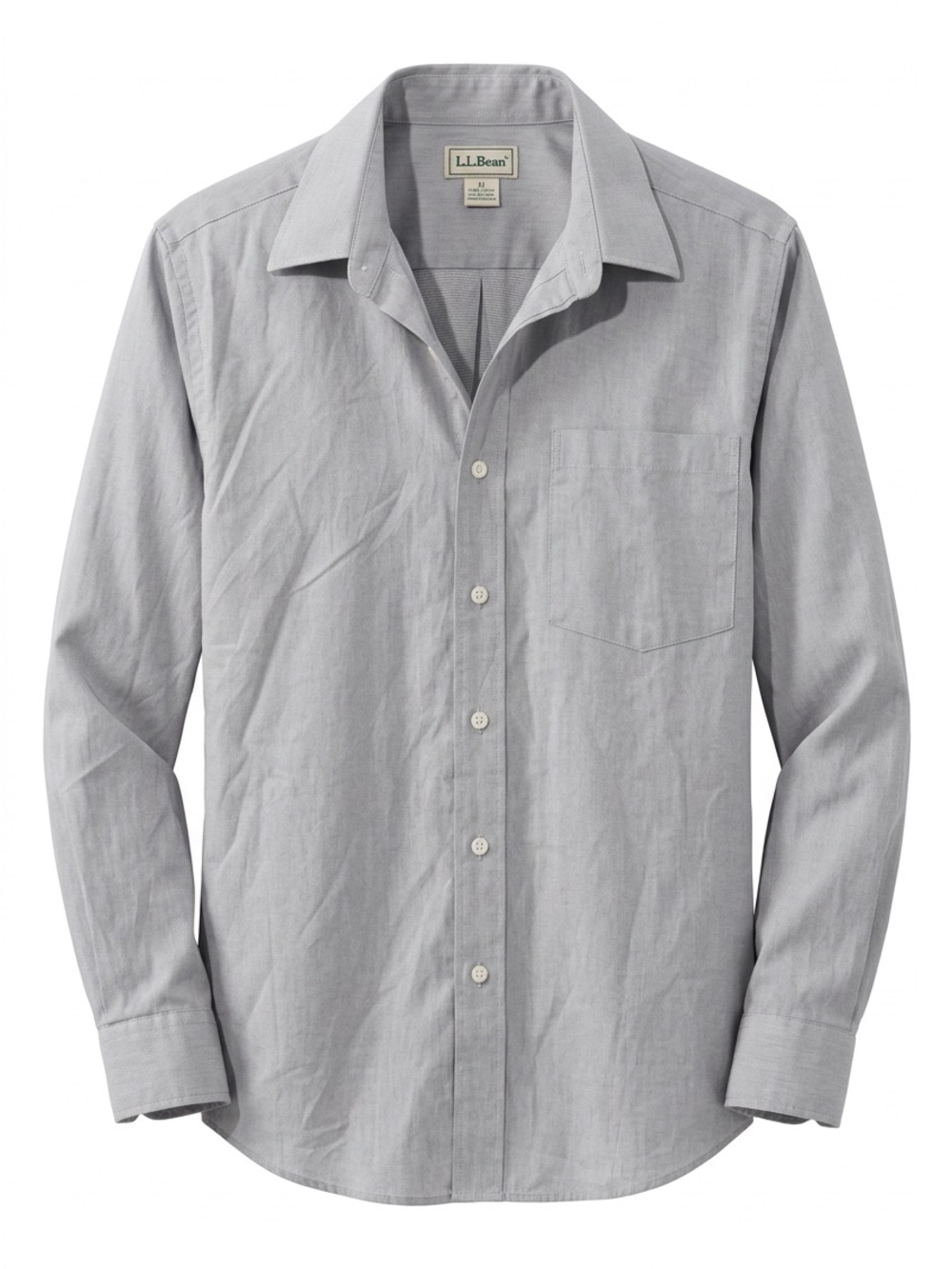 L.L. Bean Men's Light Gray Button-Down Dress Shirt